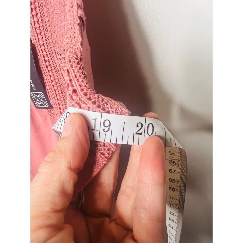 Cable & Gauge Muted Pink Mauve Tank Top High Neck Embroidered Yoke NWT Sz M - Picture 8 of 9